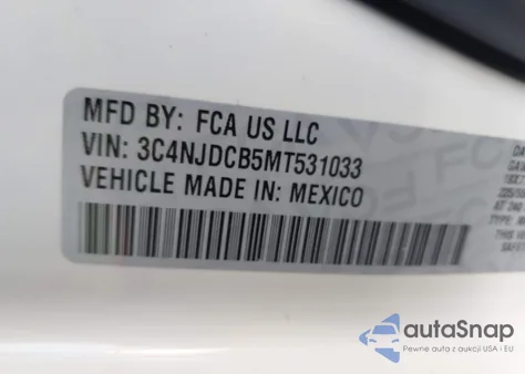 2021 Jeep Compass Limited 4X4 из США, поврежденный, VIN 3C4NJDCB5MT531033